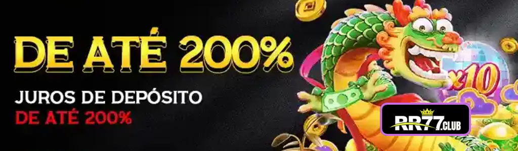 Bônus de até 200% no primeiro depósito feito pelo RR77 cassino app